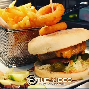 Burgers of vibes table book party lounge bar Breakfast Lunch Dinner Linslade Restaurant Leighton Buzzard