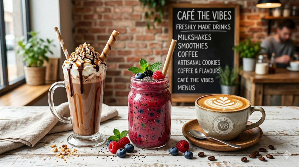 Milkshakes , Smoothies , beers, Alcohols , Wines and many drinks